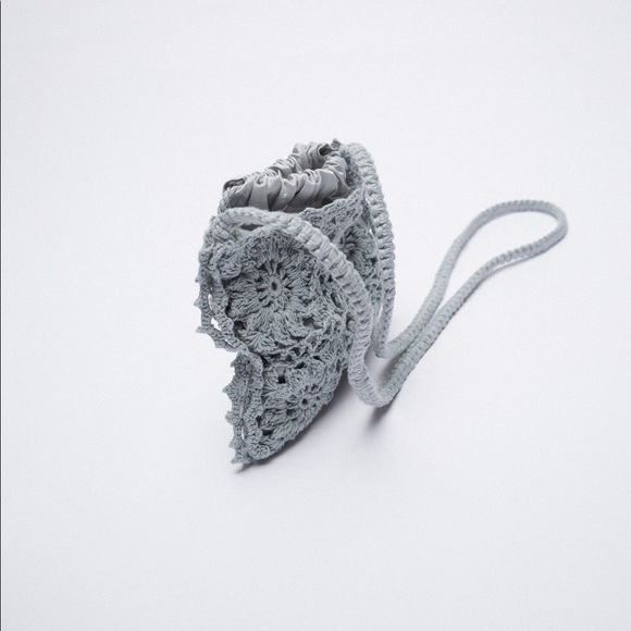 NWT. Zara Gray Mini Crocheted Crossbody Bag. - Picture 5 of 8